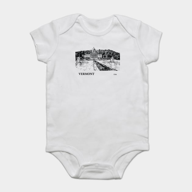 Vermont State USA Baby Bodysuit by Lakeric